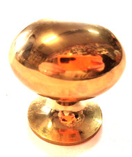 Pomolo Pomello per Mobili Ovale in Ottone Lucido mm. 25 Pz. 2 GHIDINI