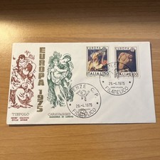 BUSTA PRIMO GIORNO FDC COLLEZIONE EUROPA 1975 TIEPOLO - CARAVAGGIO