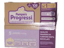 Pampers Progressi MEGA SCORTA 108 PANNOLINI, taglia 5