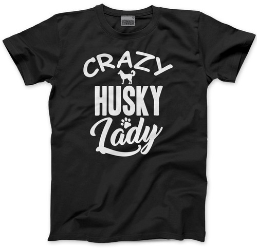 Crazy husky lady maglietta - husky,