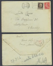 Busta viaggiata 1944 con annullo ‘CITTA’ APERTA DI ROMA’.