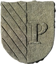 Stemma in pietra arenaria grigia - Coat of arms grey stone 6393