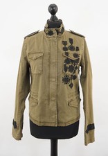 Giacca blazer donna bionda n.8 taglia medaglia S 36 verde oliva tinta unita esercito elasticizzato nuova