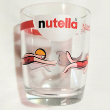 BICCHIERE NUTELLA IN VETRO OLIMPIADI LONDRA 2012 SPORT NUOTO RARO DA COLLEZIONE