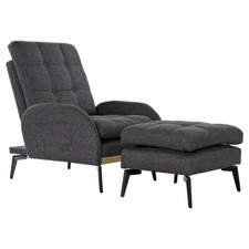 Poltrona letto reclinabile con pouff grigio scuro c 74 x 85 H 90 Poltrone outlet