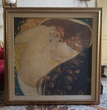 Klimt DANAE Quadro Lusso Cornice Artigianale Oro 115x115 cm Stampa Tela Canvas