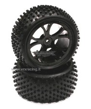 COPPIA RUOTE POSTERIORI BUGGY ESAGONO INTERNO 12mm 1:10 OFF ROAD 2PC 10301BK VRX