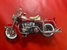 MAISTO 1:18 Modellino Moto HARLEY DAVIDSON FLH 1962 DUO GILDE Rosso ruote gomma