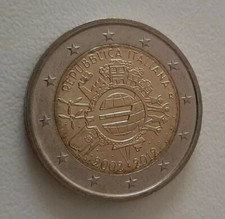 MONETA 2 EURO COMMEMORATIVI ITALIA REPUBBLICA ITALIANA 2002 - 2012 ANNIVERSARIO