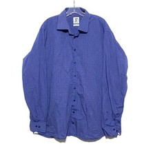 Camicia Finollo Contemporanea Blu Righe Bottoni Texturizzata Accenti Blu Uomo 19/48