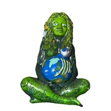 6" Resina Madre Terra Opera Teschio Foresta Totem Reiki Guarigione Regalo 1pz