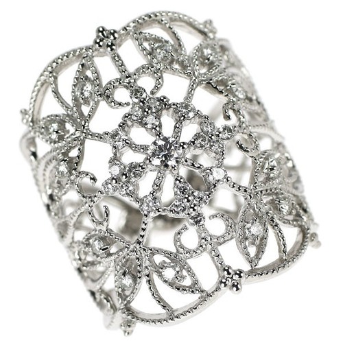 Anello con diamanti - pt950, 0,50