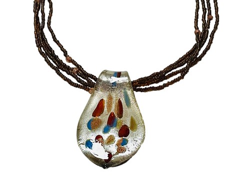 Collana con ciondolo vetro - collana,