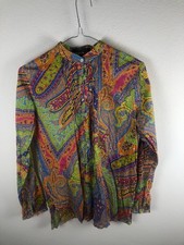 Lauren Ralph Lauren Womens Flowers Shirt Camicia Multicoloured Floreale Size S