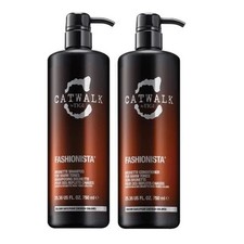 Set shampoo e balsamo TIGI Catwalk Fashionista colore bruno 25 oz. Ciascuno