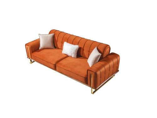 Divano arancione posti - 3,