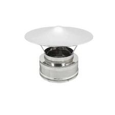 Fumaiolo da 200-250mm tipo cinese inox AISI 304 base tonda doppia parete