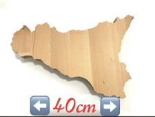 TAGLIERE  in LEGNO di FAGGIO spesso 2cm "UNICO BLOCCO di LEGNO" Forma Di Sicilia