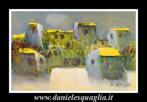 Paesaggio con case borgo - paesaggio,