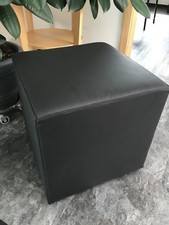 Pouf puff pelle nero - pouf,
