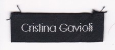 Etichetta in stoffa Cristina Gavioli 5,3 x 1,7 cm Carpi Modena Giuseppe Bertani