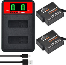 2 Batterie Da 1500 Mah per Gopro Hero 5/6 Gopro Hero 2018 Gopro 7 Fotocamera + C