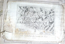 ANTICA MAPPA DI GENOVA LIGURIA CARTINA GEOGRAFICA XVIII SEC. IDEA ARREDO QUADRO