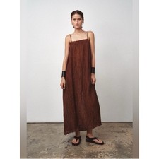 Maxidress zara marrone - maxidress,