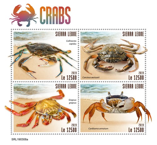 Francobolli granchi crostacei - granchi,