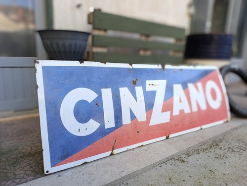 Insegna targa smaltata - , cinzano