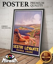 copia d'autore POSTER locandina vintage SESTRI LEVANTE Riviera Ligure mare