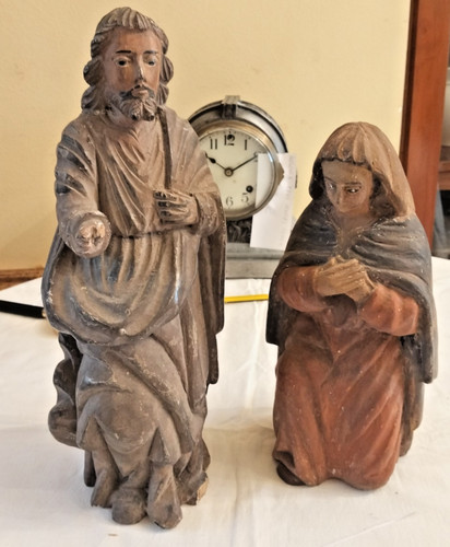 Coppia sculture legno - di,