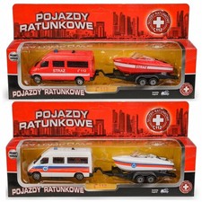 Veicolo di soccorso con barca