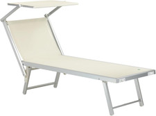 Salento Lettino Prendisole Pieghevole in Alluminio Con TETTUCCIO Mare Spiaggia P