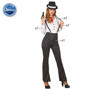 Costume gangster donna vestito anni 20 boss mafiosa carnevale halloween
