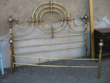 LETTO OTTONE DISEGNO GEOMETTRICO GROSSO SPESSORE - COMPLETO DI BARRE - 1950