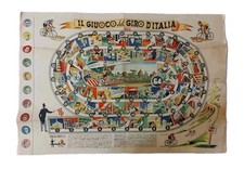 Giuoco Giro d'Italia Gioco dell’Oca Ciclismo Vintage Torino Roma Bici 1950 