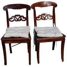 SEDIA COPPIA DI SEDIE LUIGI FILIPPO 1850 NOCE MASSELLO H 46 H 89 L 45 P 39