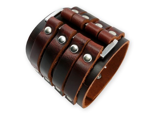 Bracciale vera pelle largo