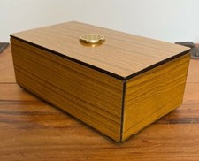 RARE VINTAGE MID CENTURY 1960'S STYLISED RETRO DESK ITEM WOODEN BOX 