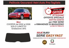 PELLICOLE OSCURANTI VETRI AUTO MINI COOPER 02 06  SOLO LUNOTTO 35% E F OFFERTA