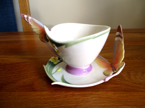 Tazza piattino farfalla - tazza, e