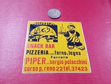(A0714) ADESIVO ORIGINALE ANNI '70 '80 Snack Bar Pizzeria PIPER Ferrara (FE)