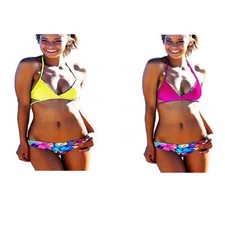 Costume da Mare Bagno Due Pezzi Bikini Donna Fantasia Compleanno