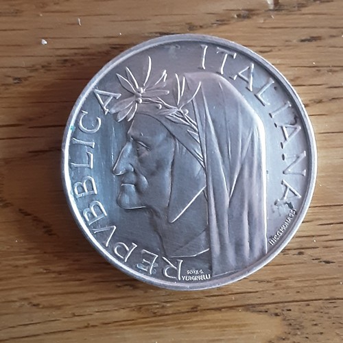 Moneta commemorativa dante - moneta,