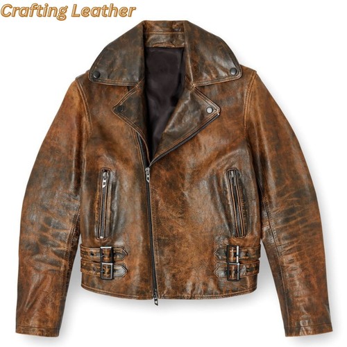 Giacca biker uomo pelle