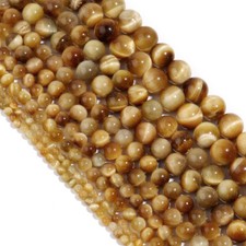 Pietra preziosa occhio di tigre oro naturale liscia rotonda perline sfuse per fare gioielli