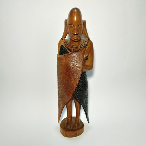 Statua legno uomo musai - di,