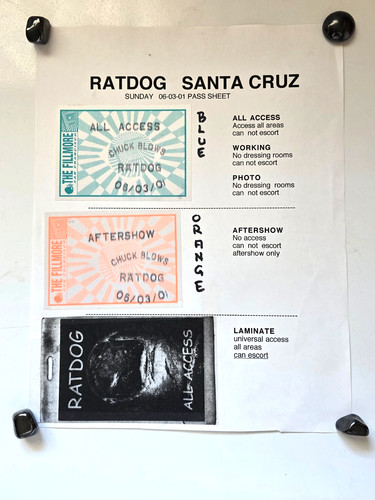 Bob weir ratdog backstage pass - bob,