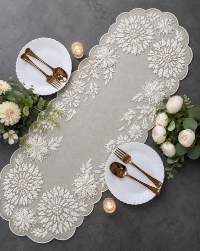 Runner perline argento - , bianco